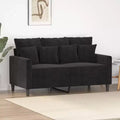 vidaXL 2-Seater Sofa Black 47.2 Velvet