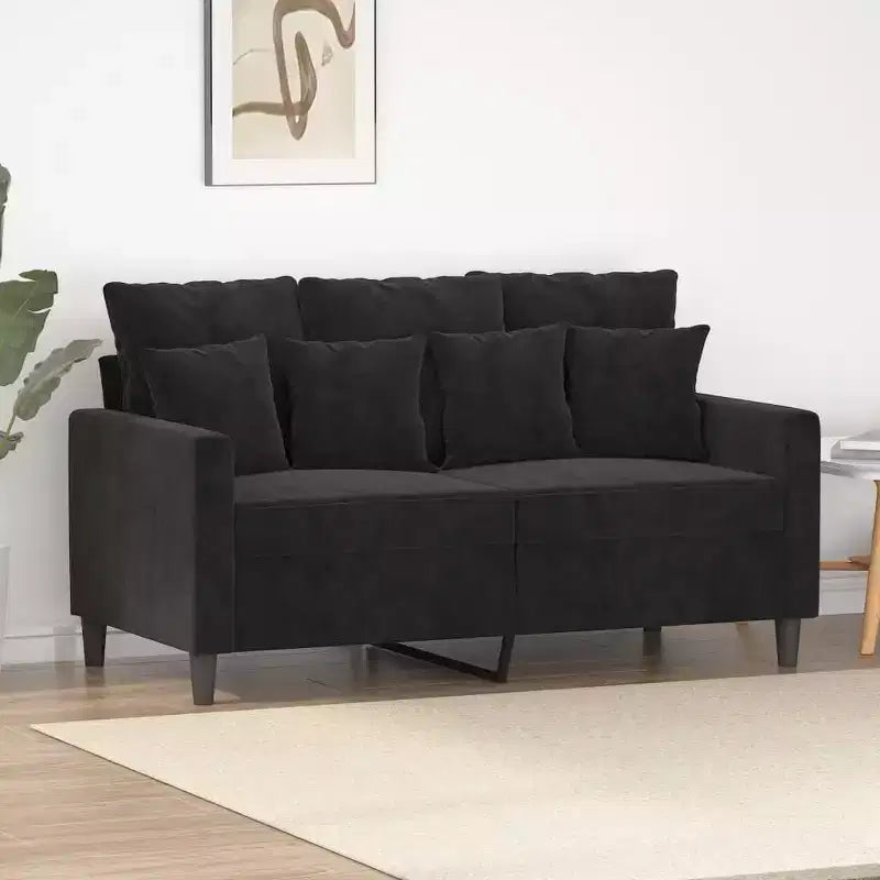 vidaXL 2-Seater Sofa Black 47.2 Velvet