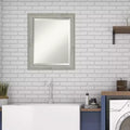 Dove Graywash Narrow Framed Bathroom Vanity Wall Mirror - Amanti Art